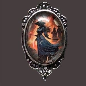 Silver Witch Silhouette Ring